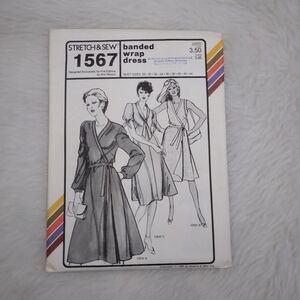 STRETCH & SEW 1567 Sz 28-44 Banded Wrap Dress